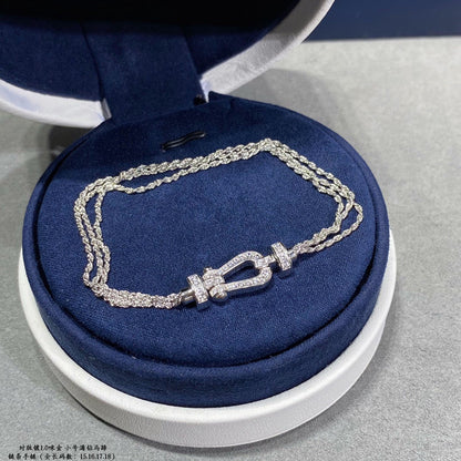 [Clover Jewelrys]FORCE SMALL HORSESHOE  DIAMOND CHAIN ROPE BRACELET