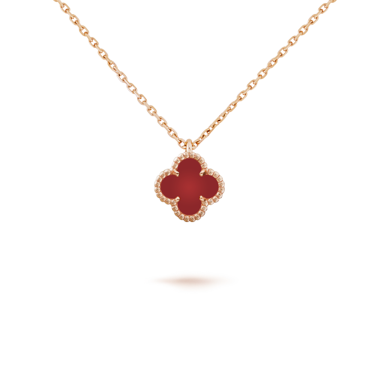 [Clover Jewelrys]CLOVER MINI 9.5MM WHITE CARNELIANS NECKLACE