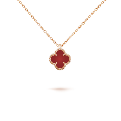 [Clover Jewelrys]CLOVER MINI 9.5MM WHITE CARNELIANS NECKLACE