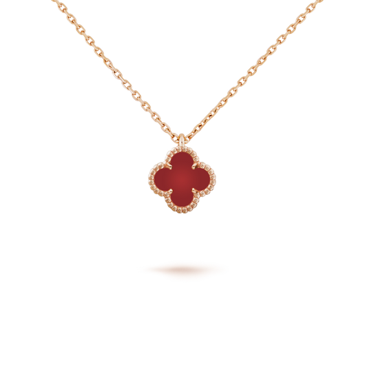 [Clover Jewelrys]CLOVER MINI 9.5MM WHITE CARNELIANS NECKLACE