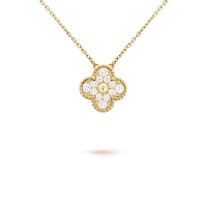 [Clover Jewelrys]CLOVER 15MM DIAMOND SINGLE FLOWER NECKLACE