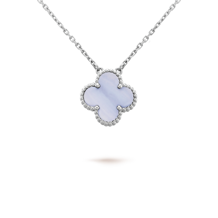 [Clover Jewelrys]CLOVER 15MM BLUE CHALCEDONY NECKLACE SILVER