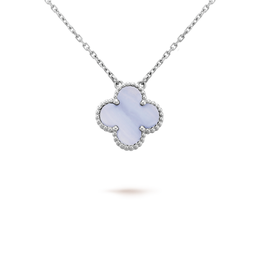 [Clover Jewelrys]CLOVER 15MM BLUE CHALCEDONY NECKLACE SILVER