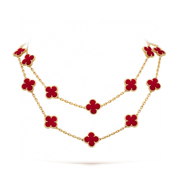 [Clover Jewelrys]CLOVER 20 MOTIFS CARNELIAN NECKLACE