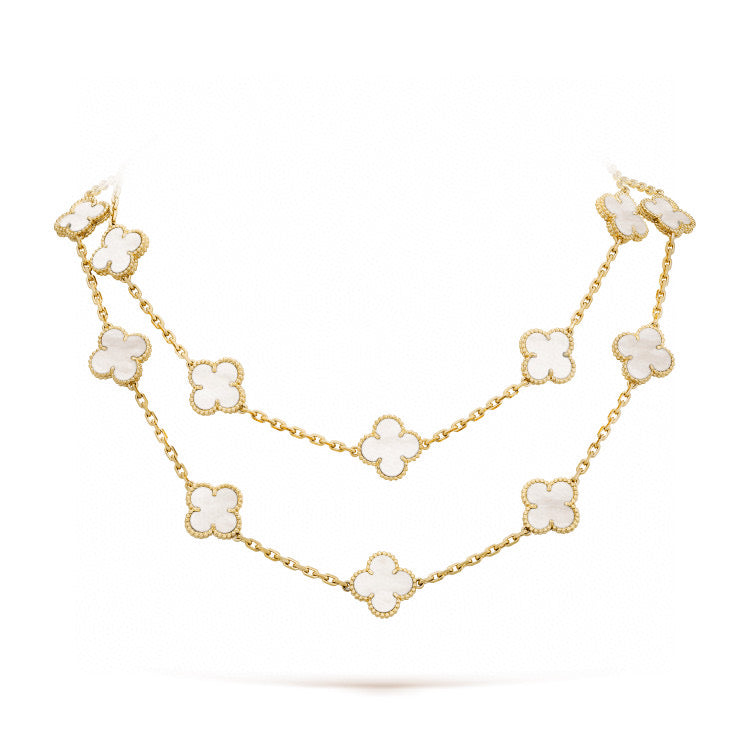 [Clover Jewelrys]CLOVER 20 MOTIFS WHITE MOP NECKLACE