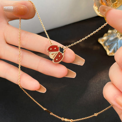 [Clover Jewelrys]LUCKY  CARNELIANS LADYBUG NECKLACE