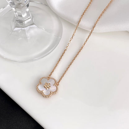 [Clover Jewelrys]LUCKY  WHITE MOP  PLUM BLOSSOM NECKLACE