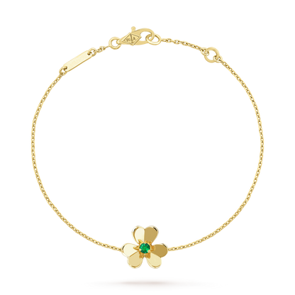 [Clover Jewelrys]FRIVOLE GOLD FLOWER PINK MALACHITE BRACELET