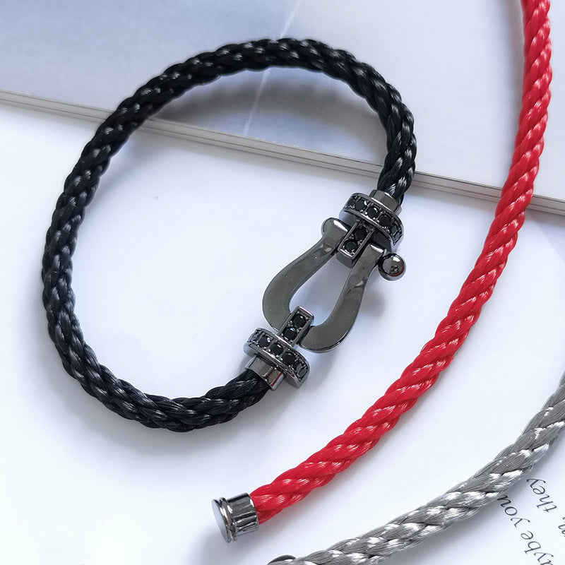 [Clover Jewelrys]FORCE LARGE SERIES HORSESHOE BLACK SAMURAI BRACELET