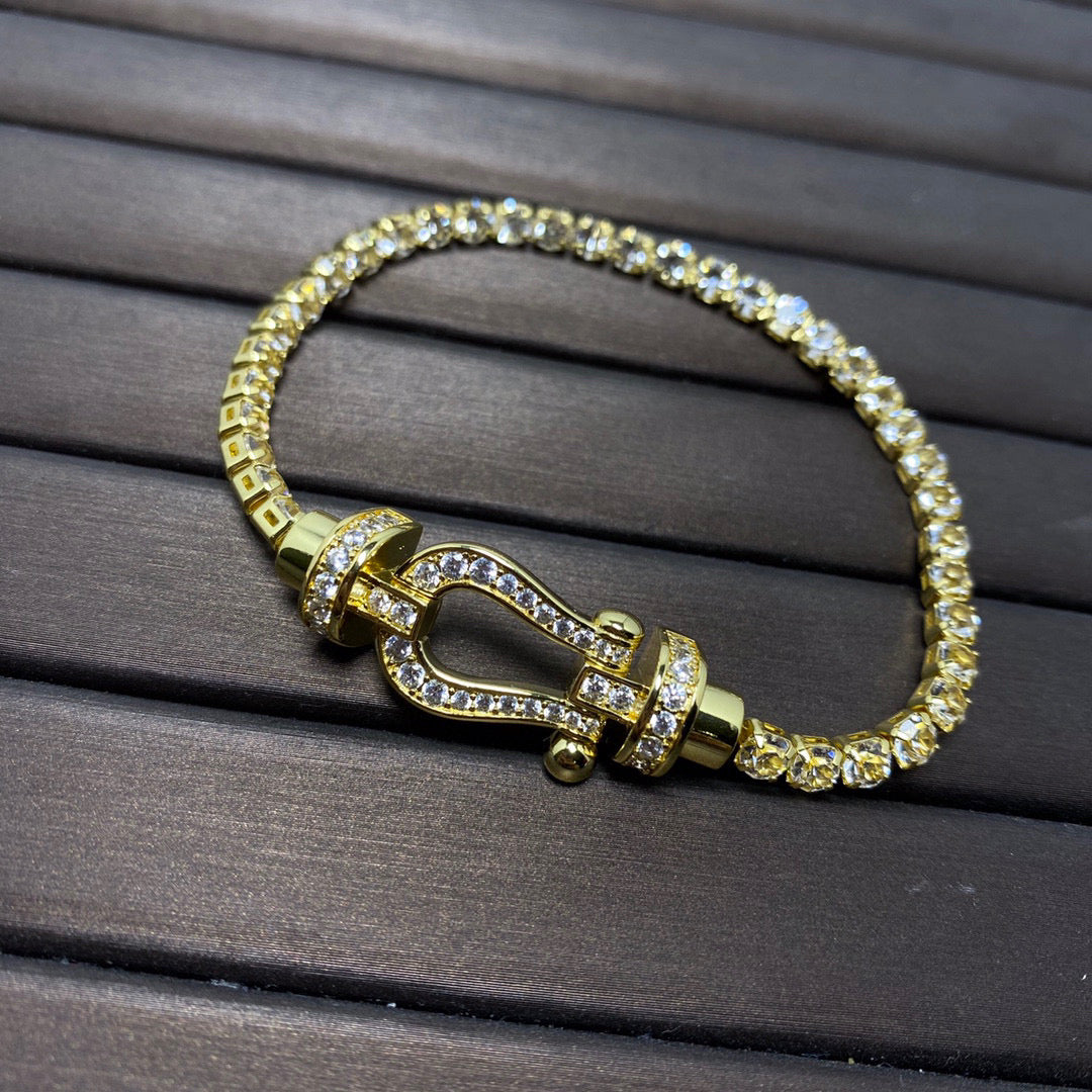 [Clover Jewelrys]FORCE  HORSESHOE  DIAMOND TENNIS BRACELET