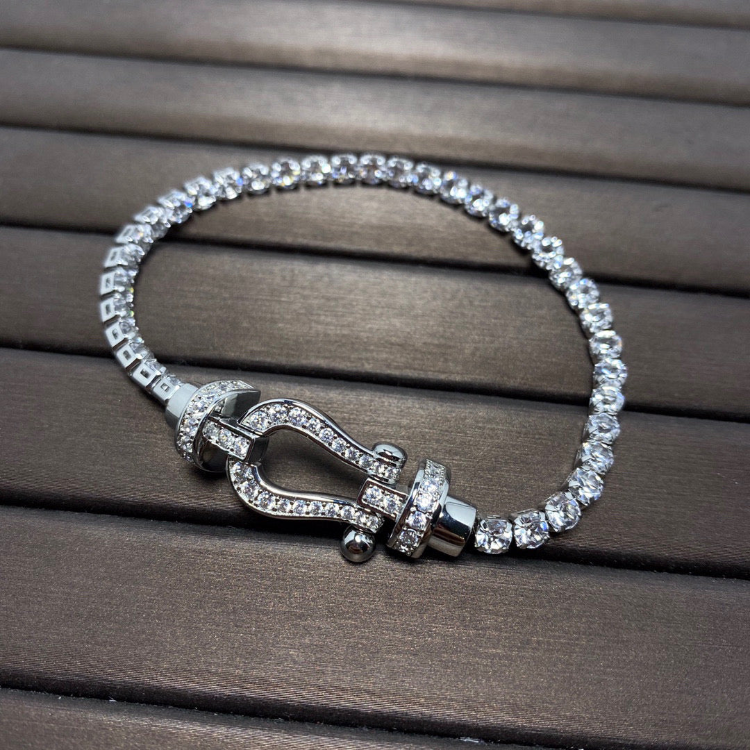 [Clover Jewelrys]FORCE  HORSESHOE  DIAMOND TENNIS BRACELET