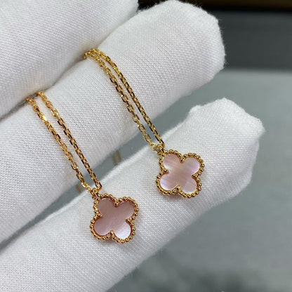 [Clover Jewelrys]CLOVER 15MM PINK MOTHER-OF-PEARL SINGLE FLOWER NECKLACE