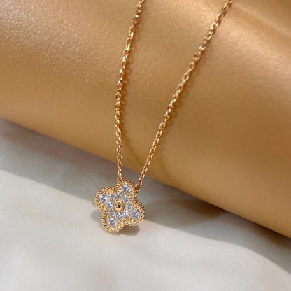 [Clover Jewelrys]CLOVER 15MM DIAMOND SINGLE FLOWER NECKLACE