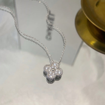 [Clover Jewelrys]CLOVER 15MM DIAMOND SINGLE FLOWER NECKLACE