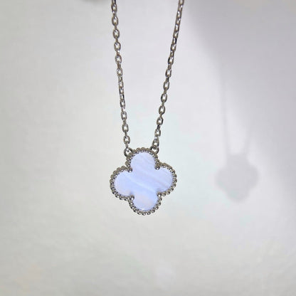 [Clover Jewelrys]CLOVER 15MM BLUE CHALCEDONY NECKLACE SILVER