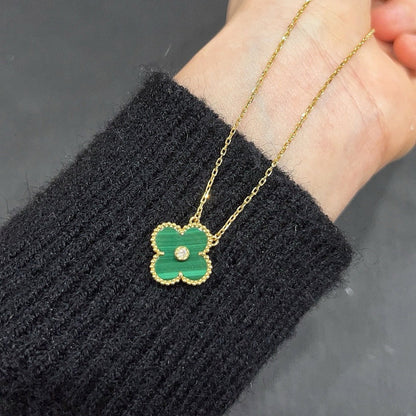 [Clover Jewelrys]CLOVER 15MM DIAMOND TURQUOISE NECKLACE