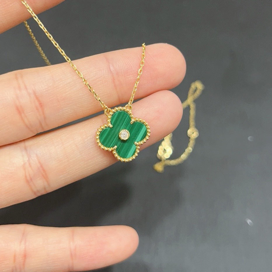 [Clover Jewelrys]CLOVER 15MM DIAMOND TURQUOISE NECKLACE