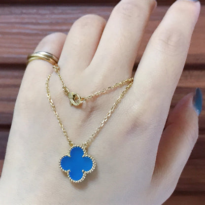 [Clover Jewelrys]CLOVER 15MM BLUE AGATE NECKLACE