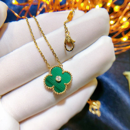 [Clover Jewelrys]CLOVER 15MM DIAMOND TURQUOISE NECKLACE