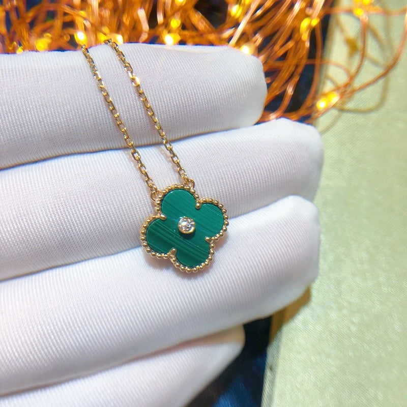 [Clover Jewelrys]CLOVER 15MM DIAMOND TURQUOISE NECKLACE