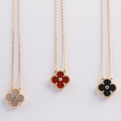 [Clover Jewelrys]CLOVER 15MM DIAMOND CARNELIAN NECKLACE