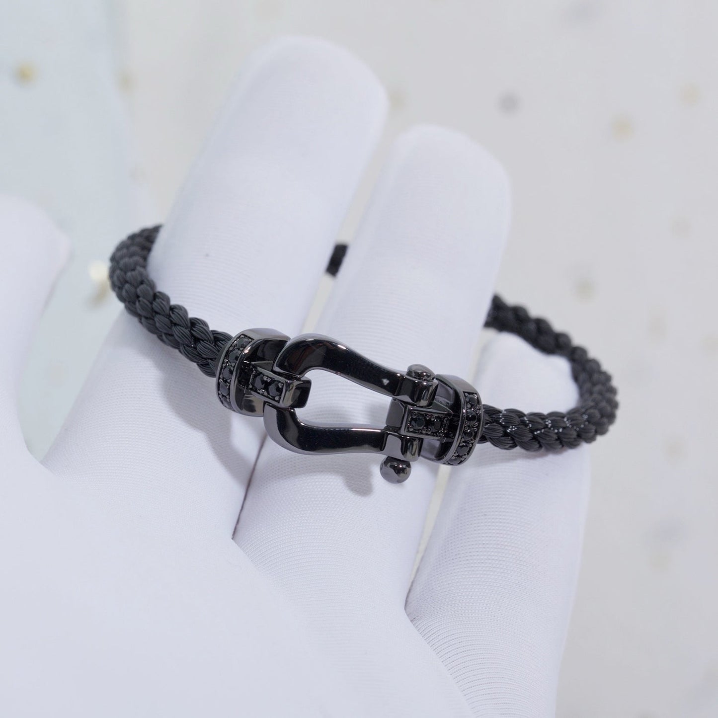 [Clover Jewelrys]FORCE LARGE SERIES HORSESHOE BLACK SAMURAI BRACELET