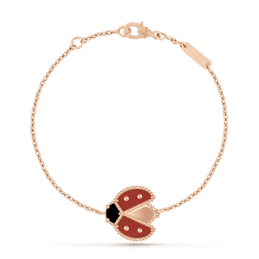 [Clover Jewelrys]LUCKY SPRING 1 MOTIF PINK GOLD BRACELET