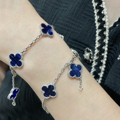 [Clover Jewelrys]CLOVER 5 MOTIF PIETERSITE SILVER BRACELET