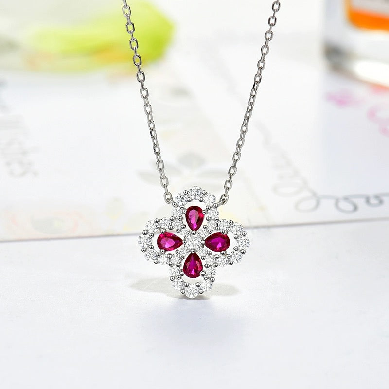 [Clover Jewelrys]LOOP NECKLACE FULL MOTIF DIAMOND 16MM MULTIPLE COLORS