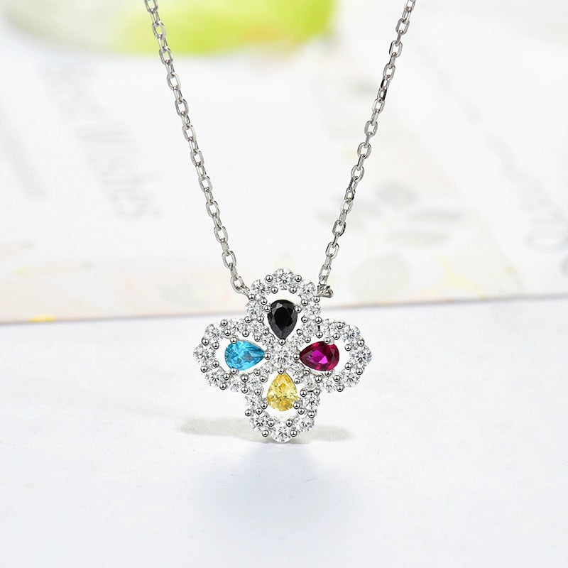 [Clover Jewelrys]LOOP NECKLACE FULL MOTIF DIAMOND 16MM MULTIPLE COLORS