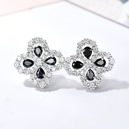 [Clover Jewelrys]LOOP EARRINGS FULL MOTIF DIAMOND 16MM SILVE