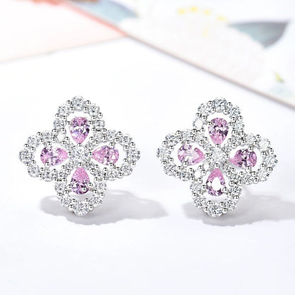 [Clover Jewelrys]LOOP EARRINGS FULL MOTIF DIAMOND 16MM SILVE