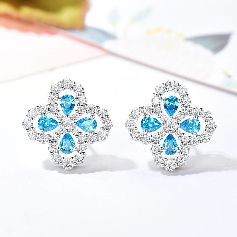 [Clover Jewelrys]LOOP EARRINGS FULL MOTIF DIAMOND 16MM SILVE