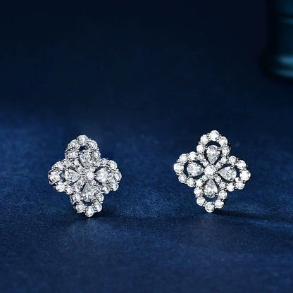 [Clover Jewelrys]LOOP EARRINGS FULL MOTIF DIAMOND 16MM SILVE