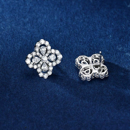 [Clover Jewelrys]LOOP EARRINGS FULL MOTIF DIAMOND 16MM SILVE