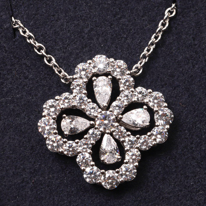 [Clover Jewelrys]LOOP NECKLACE FULL MOTIF DIAMOND 16MM MULTIPLE COLORS