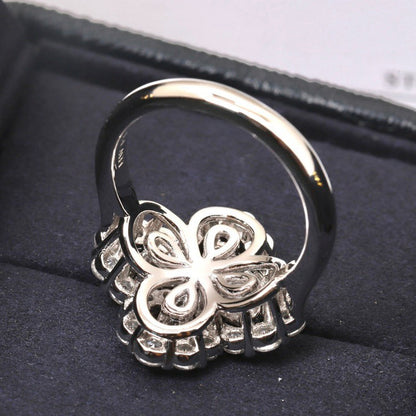 [Clover Jewelrys]LOOP RING FULL MOTIF DIAMOND 16MM SILVE