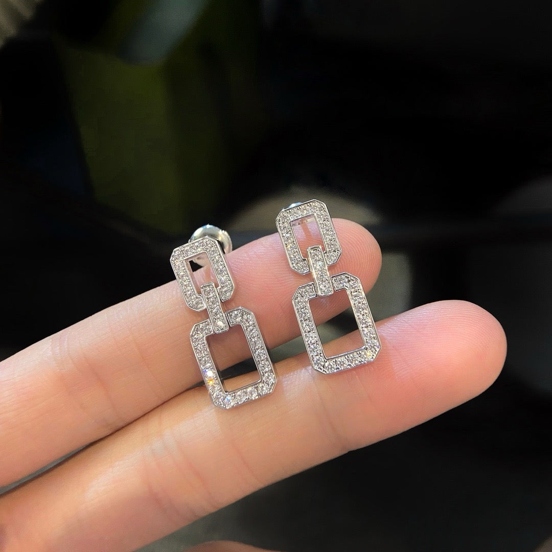 [Clover Jewelrys]LINKS MEDIUM EARRINGS DIAMOND