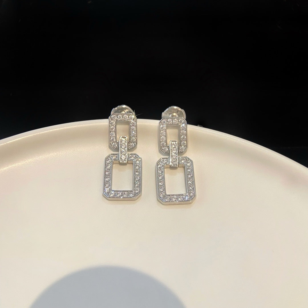 [Clover Jewelrys]LINKS MEDIUM EARRINGS DIAMOND