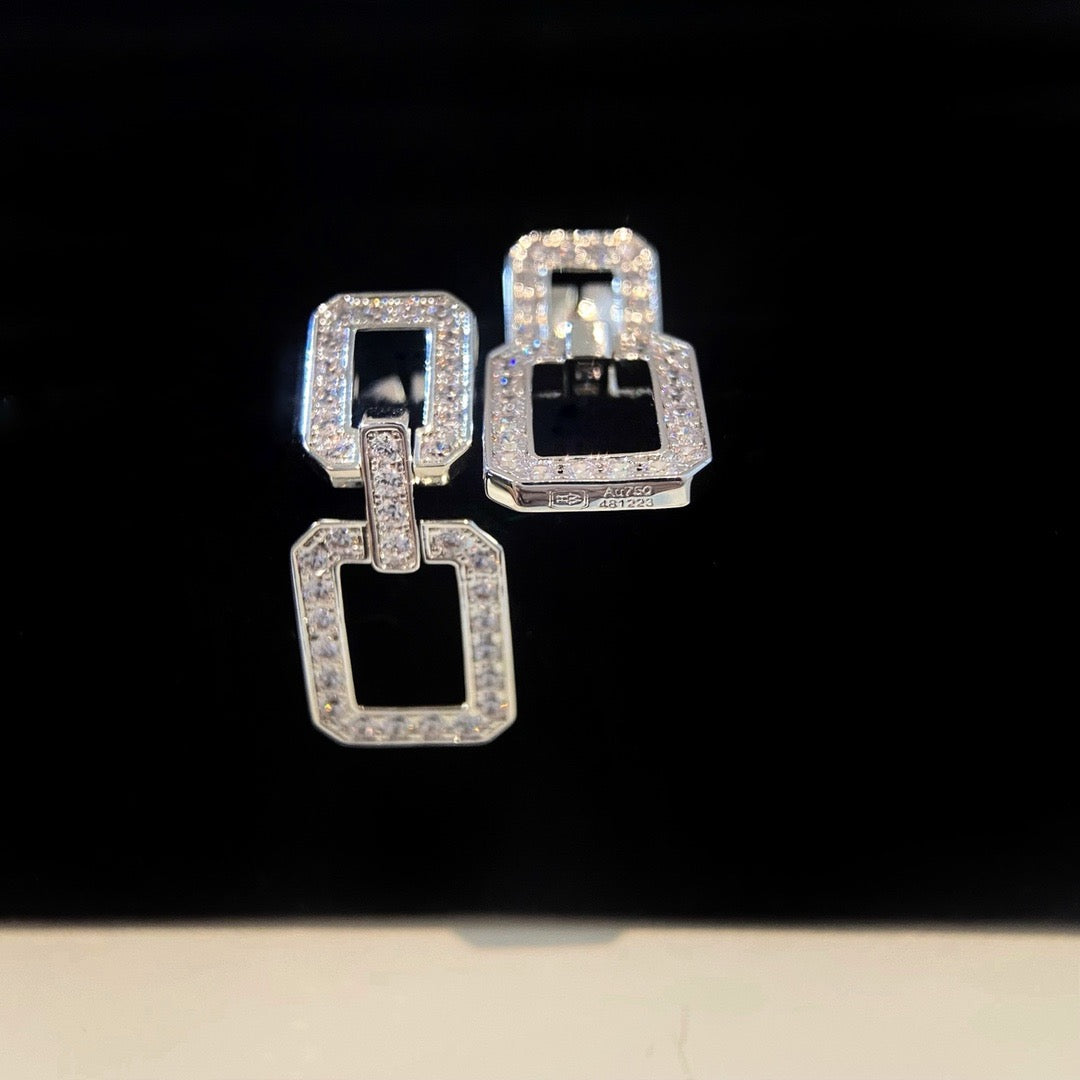 [Clover Jewelrys]LINKS MEDIUM EARRINGS DIAMOND