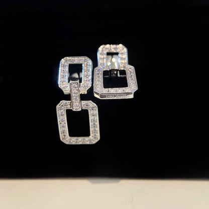 [Clover Jewelrys]LINKS MEDIUM EARRINGS DIAMOND