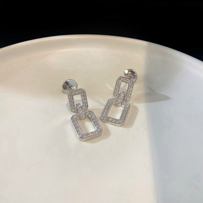 [Clover Jewelrys]LINKS MEDIUM EARRINGS DIAMOND