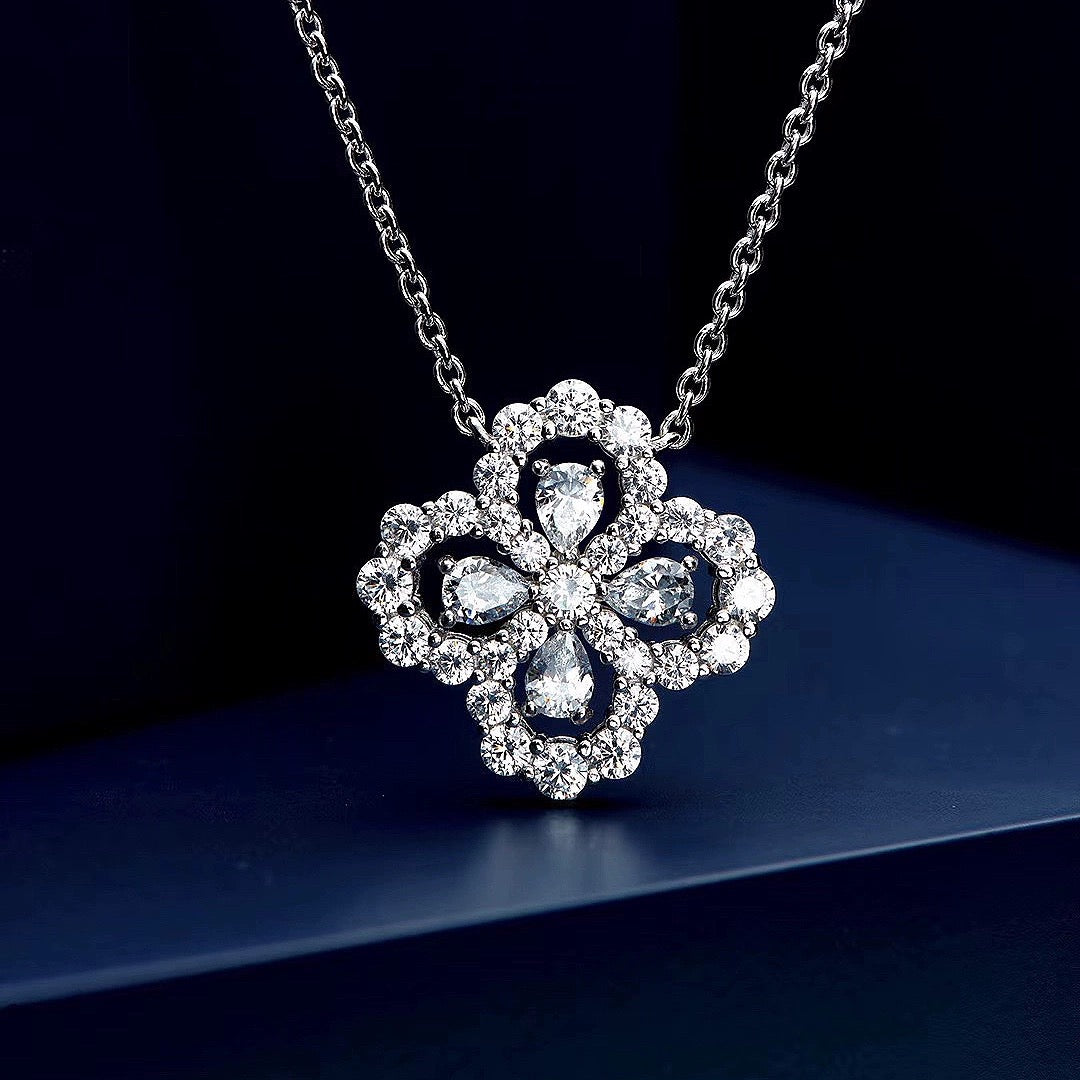 [Clover Jewelrys]LOOP NECKLACE FULL MOTIF DIAMOND COMBINATION