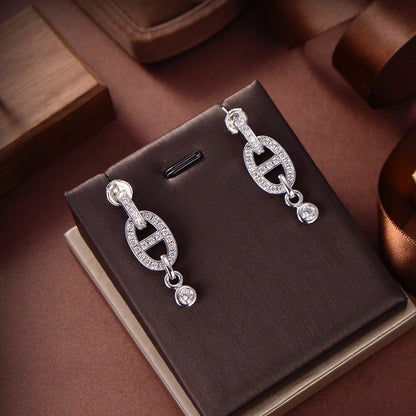 [Clover Jewelrys]HM CHAINE DIAMOND EARRINGS