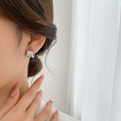 [Clover Jewelrys]ZERO 1 DIAMOND PAVED EARRINGS