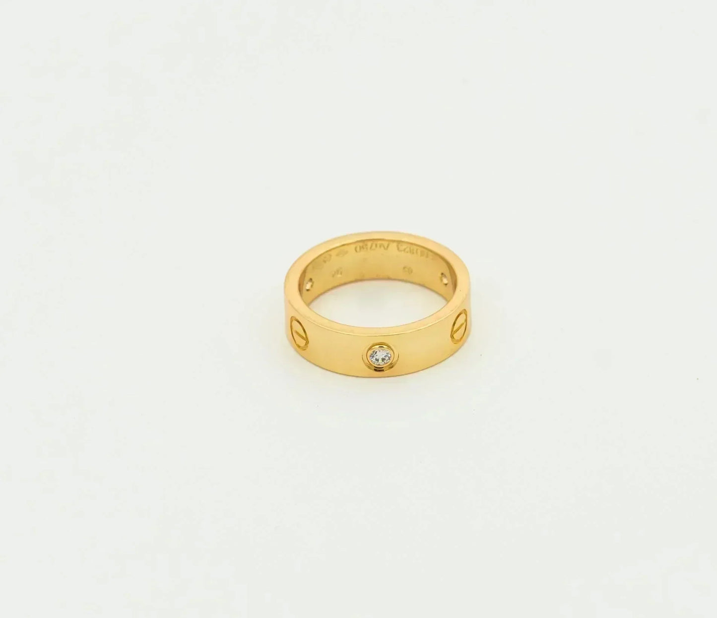 [Clover Jewelrys]LOVE RING 5.5MM 3 DIAMONDS GOLD