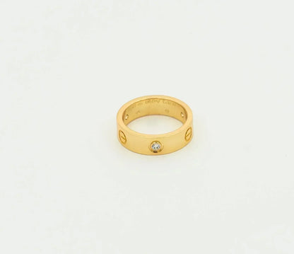 [Clover Jewelrys]LOVE RING 5.5MM 3 DIAMONDS GOLD