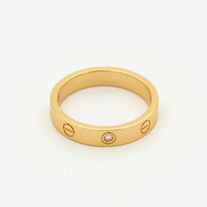 [Clover Jewelrys]LOVE RING 4MM 1 DIAMOND PINK GOLD