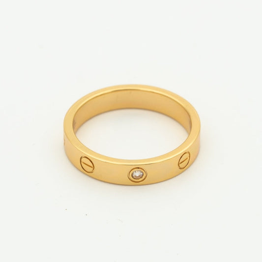 [Clover Jewelrys]LOVE RING 4MM 1 DIAMOND PINK GOLD