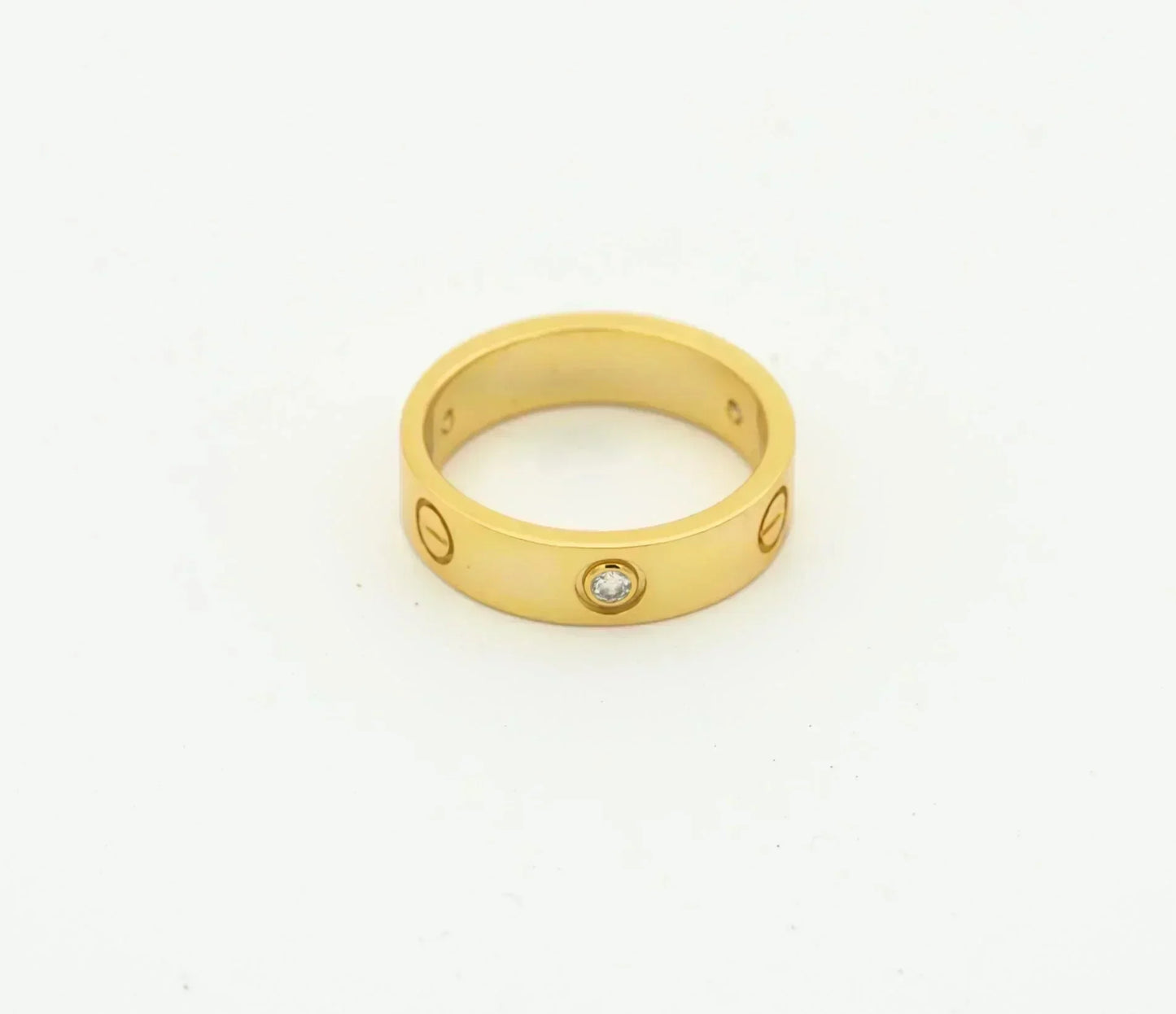 [Clover Jewelrys]LOVE RING 4MM 1 DIAMOND GOLD